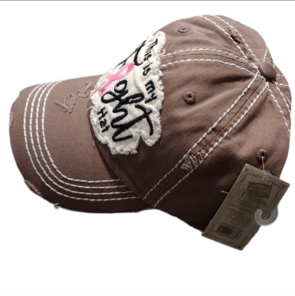 This Is My Fight Hat Distressed Cap NWT - Picture 2 of 4